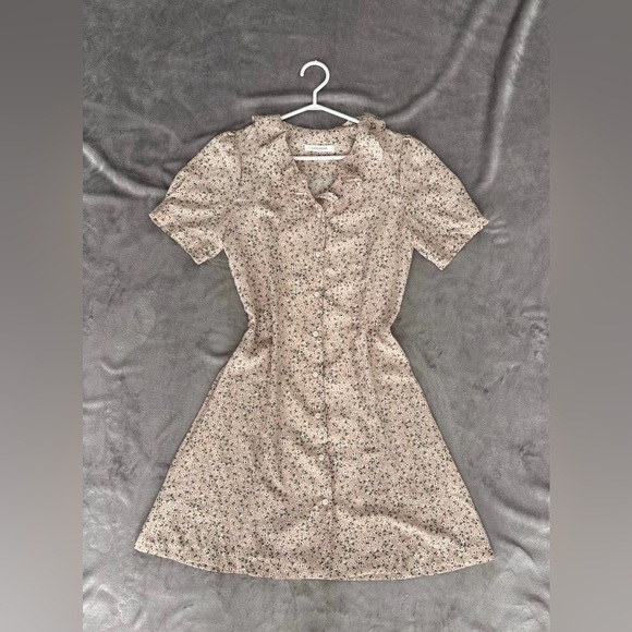 Dresses & Skirts - Floral Mini Dress Puff Sleeve Button Front Summer